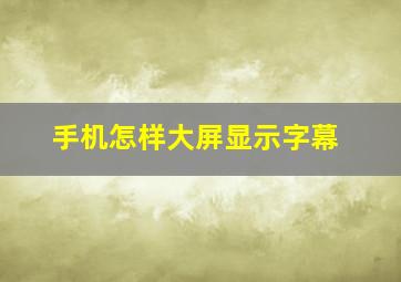 手机怎样大屏显示字幕