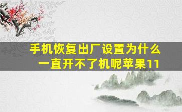 手机恢复出厂设置为什么一直开不了机呢苹果11