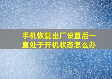 手机恢复出厂设置后一直处于开机状态怎么办