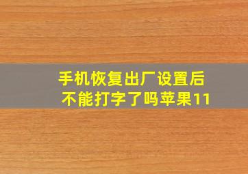 手机恢复出厂设置后不能打字了吗苹果11