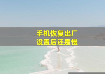 手机恢复出厂设置后还是慢