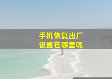 手机恢复出厂设置在哪里呢