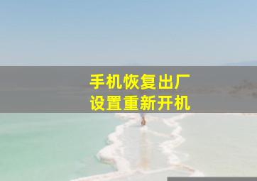 手机恢复出厂设置重新开机