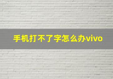 手机打不了字怎么办vivo