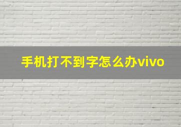 手机打不到字怎么办vivo