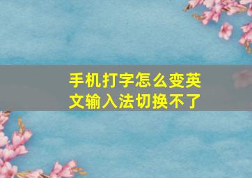 手机打字怎么变英文输入法切换不了