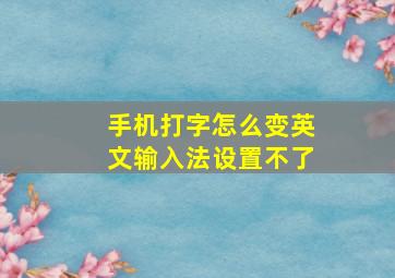 手机打字怎么变英文输入法设置不了