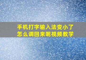 手机打字输入法变小了怎么调回来呢视频教学