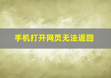 手机打开网页无法返回