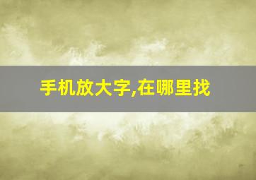 手机放大字,在哪里找