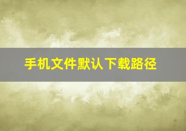 手机文件默认下载路径