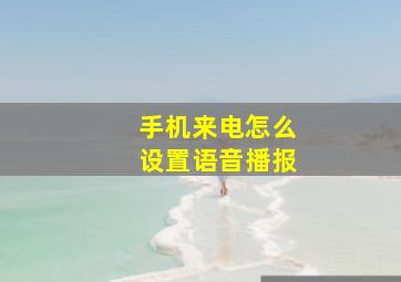 手机来电怎么设置语音播报