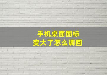 手机桌面图标变大了怎么调回