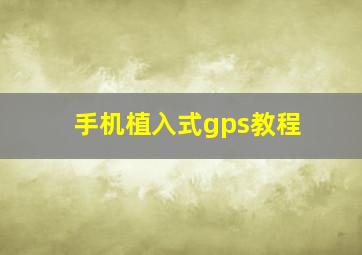 手机植入式gps教程