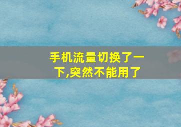 手机流量切换了一下,突然不能用了