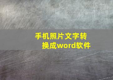 手机照片文字转换成word软件