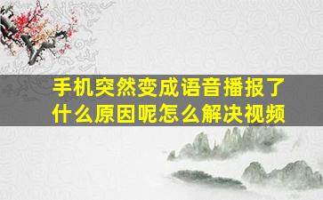 手机突然变成语音播报了什么原因呢怎么解决视频