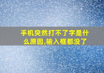 手机突然打不了字是什么原因,输入框都没了