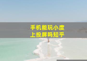 手机能玩小度上投屏吗知乎