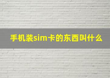 手机装sim卡的东西叫什么