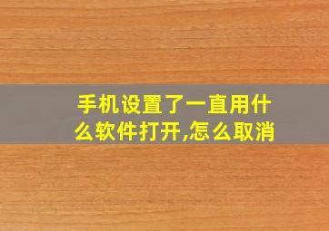 手机设置了一直用什么软件打开,怎么取消