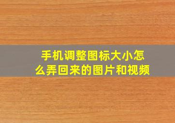 手机调整图标大小怎么弄回来的图片和视频