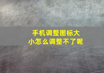 手机调整图标大小怎么调整不了呢