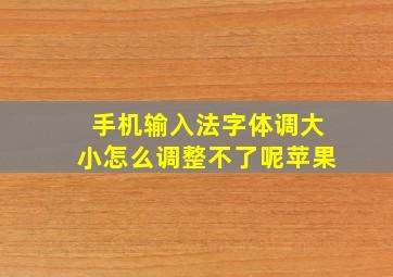 手机输入法字体调大小怎么调整不了呢苹果