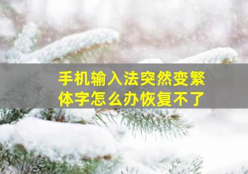 手机输入法突然变繁体字怎么办恢复不了