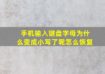 手机输入键盘字母为什么变成小写了呢怎么恢复