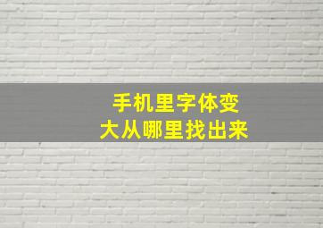 手机里字体变大从哪里找出来