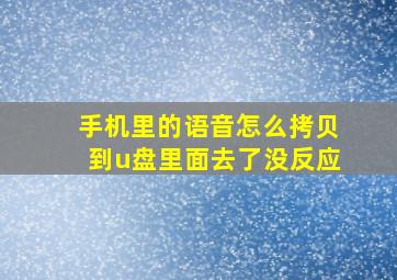 手机里的语音怎么拷贝到u盘里面去了没反应