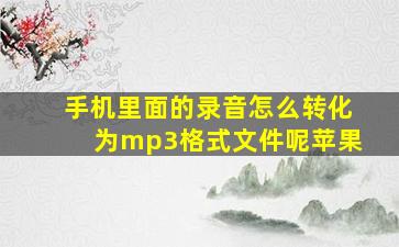 手机里面的录音怎么转化为mp3格式文件呢苹果