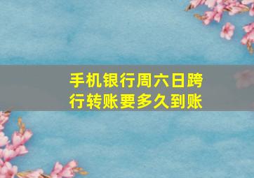 手机银行周六日跨行转账要多久到账