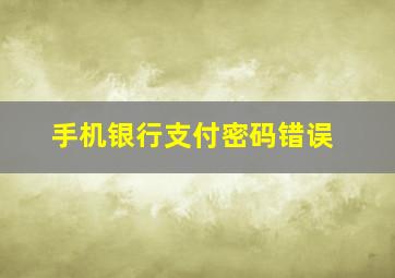 手机银行支付密码错误