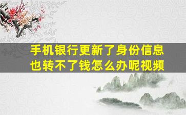 手机银行更新了身份信息也转不了钱怎么办呢视频