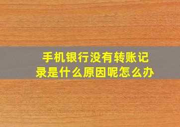 手机银行没有转账记录是什么原因呢怎么办