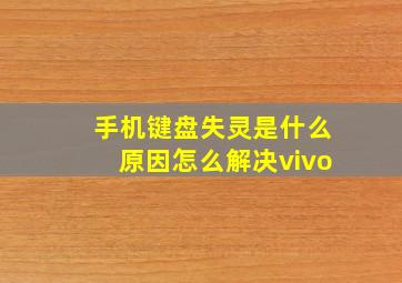 手机键盘失灵是什么原因怎么解决vivo