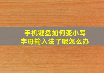 手机键盘如何变小写字母输入法了呢怎么办