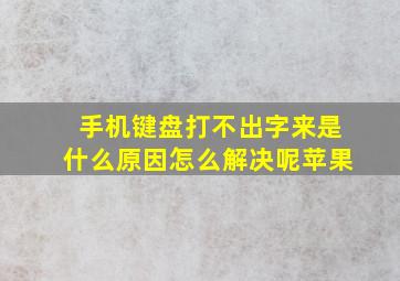 手机键盘打不出字来是什么原因怎么解决呢苹果