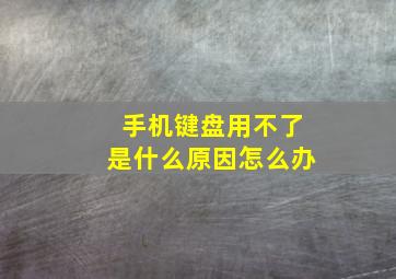 手机键盘用不了是什么原因怎么办