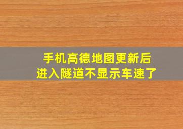 手机高德地图更新后进入隧道不显示车速了