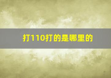 打110打的是哪里的