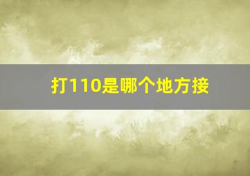 打110是哪个地方接