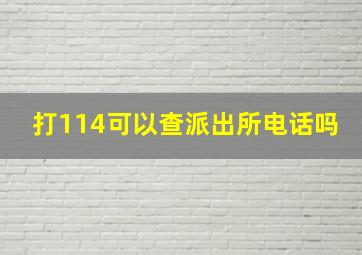 打114可以查派出所电话吗