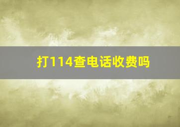 打114查电话收费吗