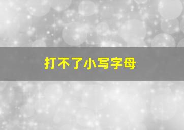 打不了小写字母