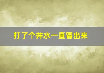 打了个井水一直冒出来