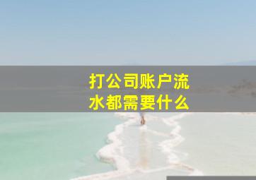 打公司账户流水都需要什么