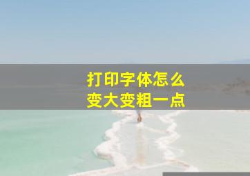 打印字体怎么变大变粗一点